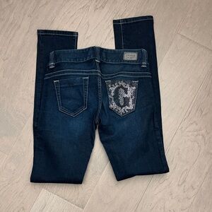 Vintage GUESS Skinny Women's Jeans with Embellished Pocket
